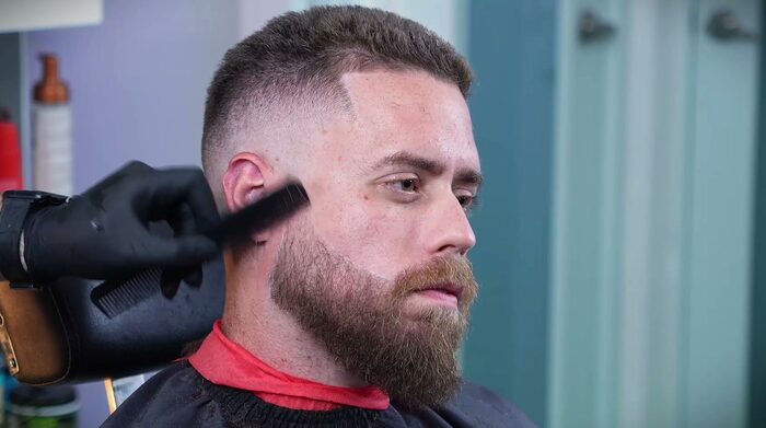 Barba y fade terminados, corte real del curso